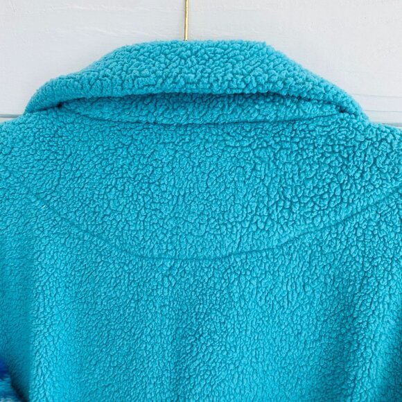 Southern Fried Chics Turquoise Aztec Print Sherpa Pullover Women's Medium - Picture 11 of 11